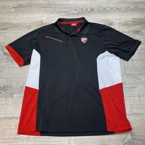 Ducati Corse Shirt Polo Mens XL Black Grand Prix Motorcycle MotoGP Racing